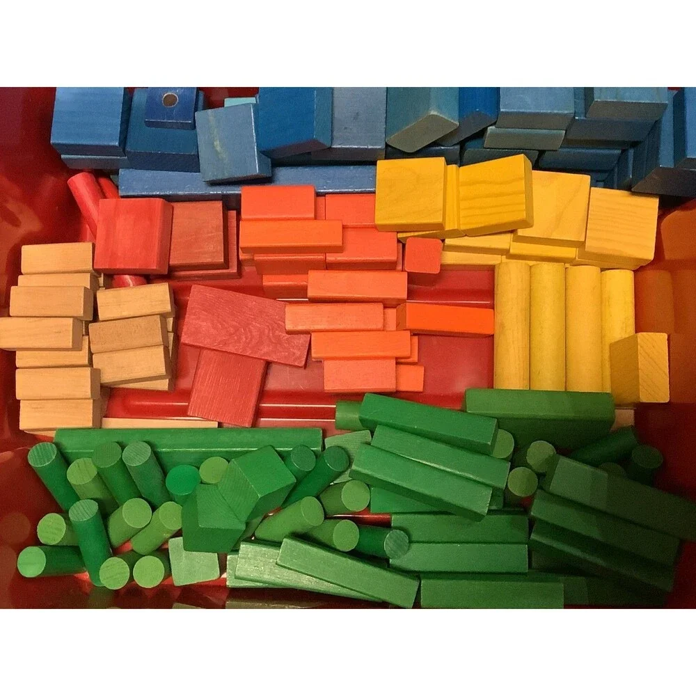 Vintage TC Timber Wood Maple Blocks Huge Block Building Set 140+ Pieces